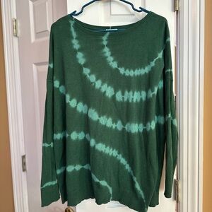 J. Jill Forest Green Tie-Dye Sweater